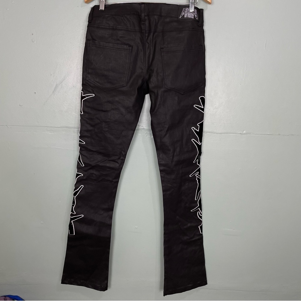 Legacy Of Faith Wax Denim Jeans Pants Streetwear Size 32 White Black - Picture 6 of 10
